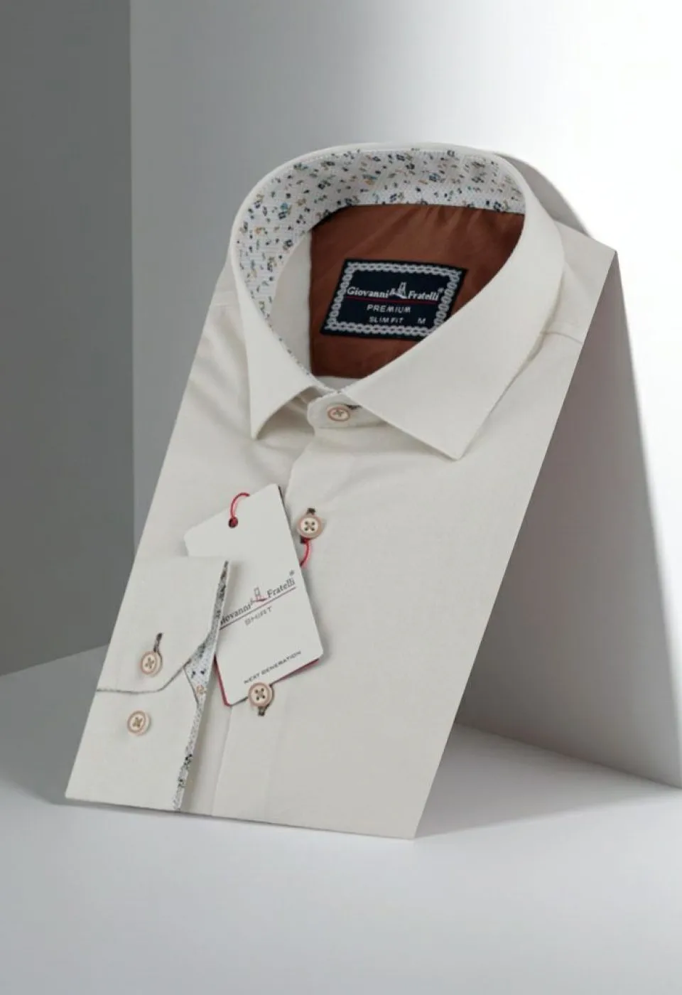 Slim Fit Uzun Kol Düz Renk Saten Erkek Gömlek 3GMK313024014 - Giovanni Fratelli