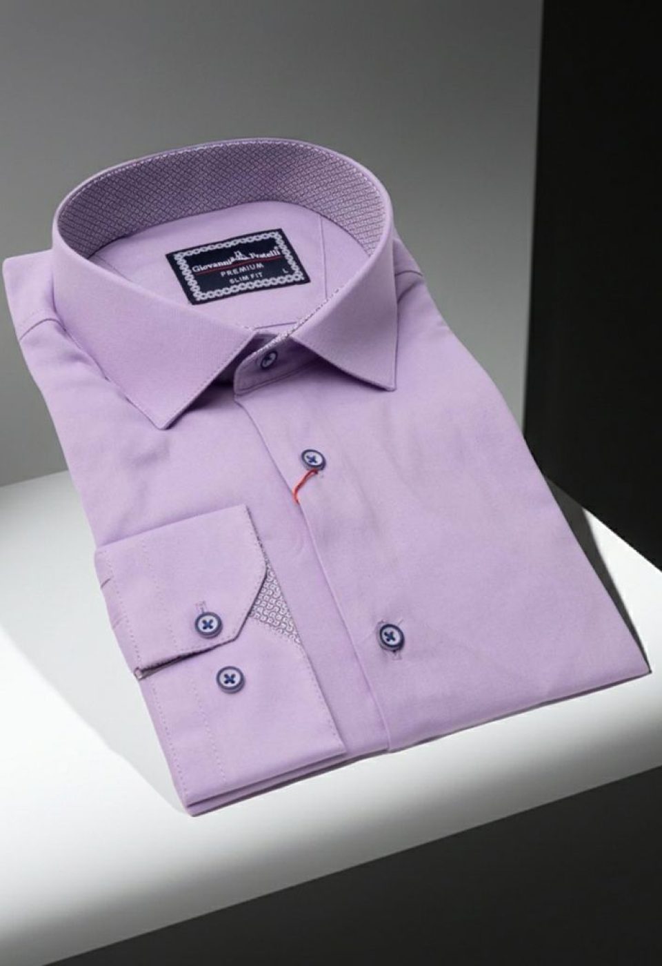 Slim Fit Uzun Kol Düz Renk Saten Erkek Gömlek 3GMK313024023
