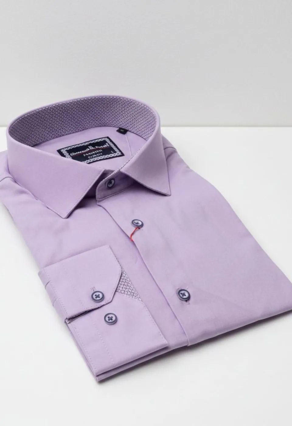 Slim Fit Uzun Kol Düz Renk Saten Erkek Gömlek 3GMK313024023 - Giovanni Fratelli