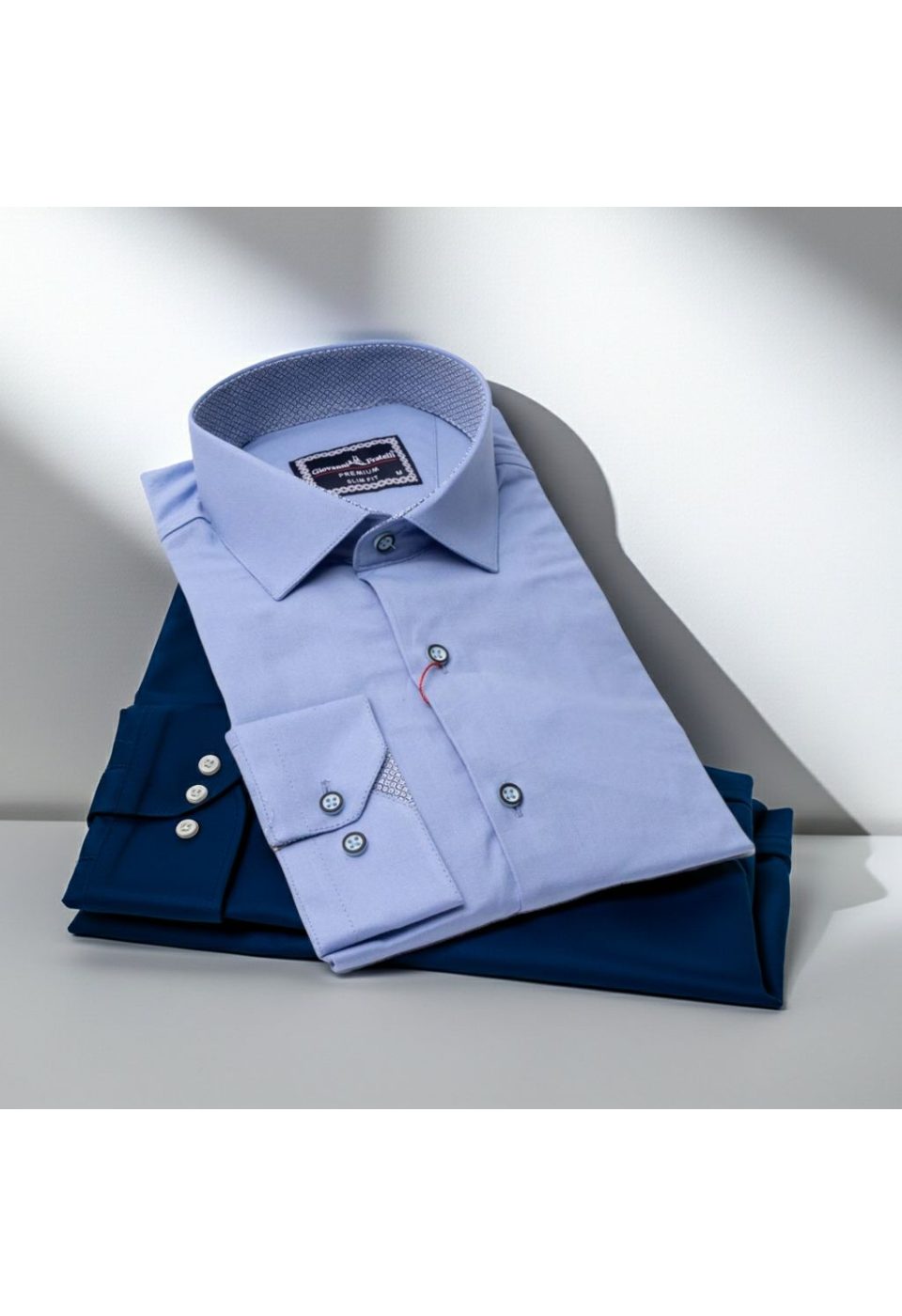 Slim Fit Uzun Kol Düz Renk Saten Erkek Gömlek 3GMK313024026 - Giovanni Fratelli