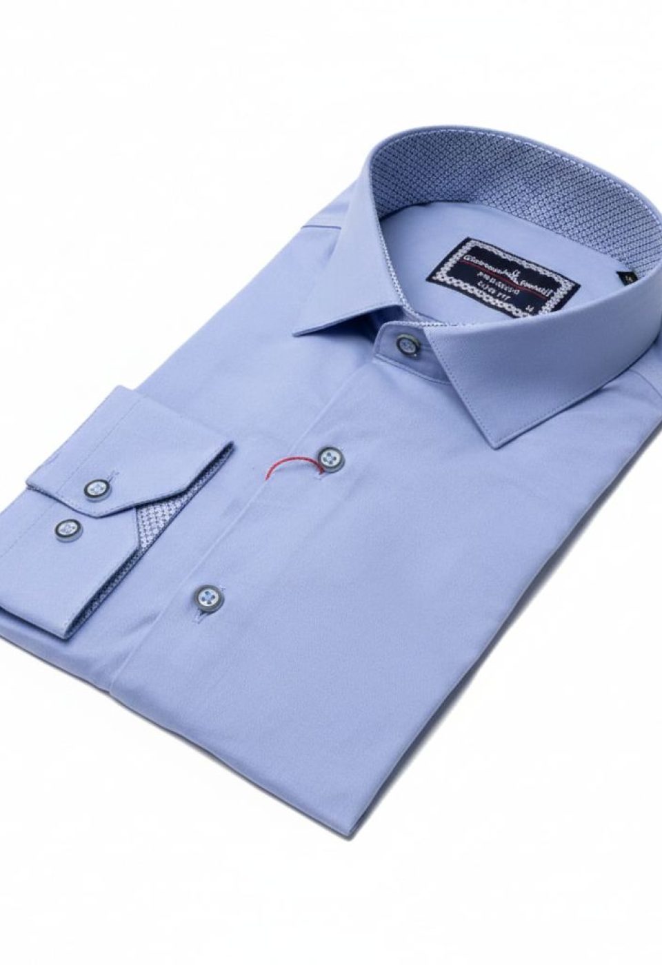 Slim Fit Uzun Kol Düz Renk Saten Erkek Gömlek 3GMK313024026