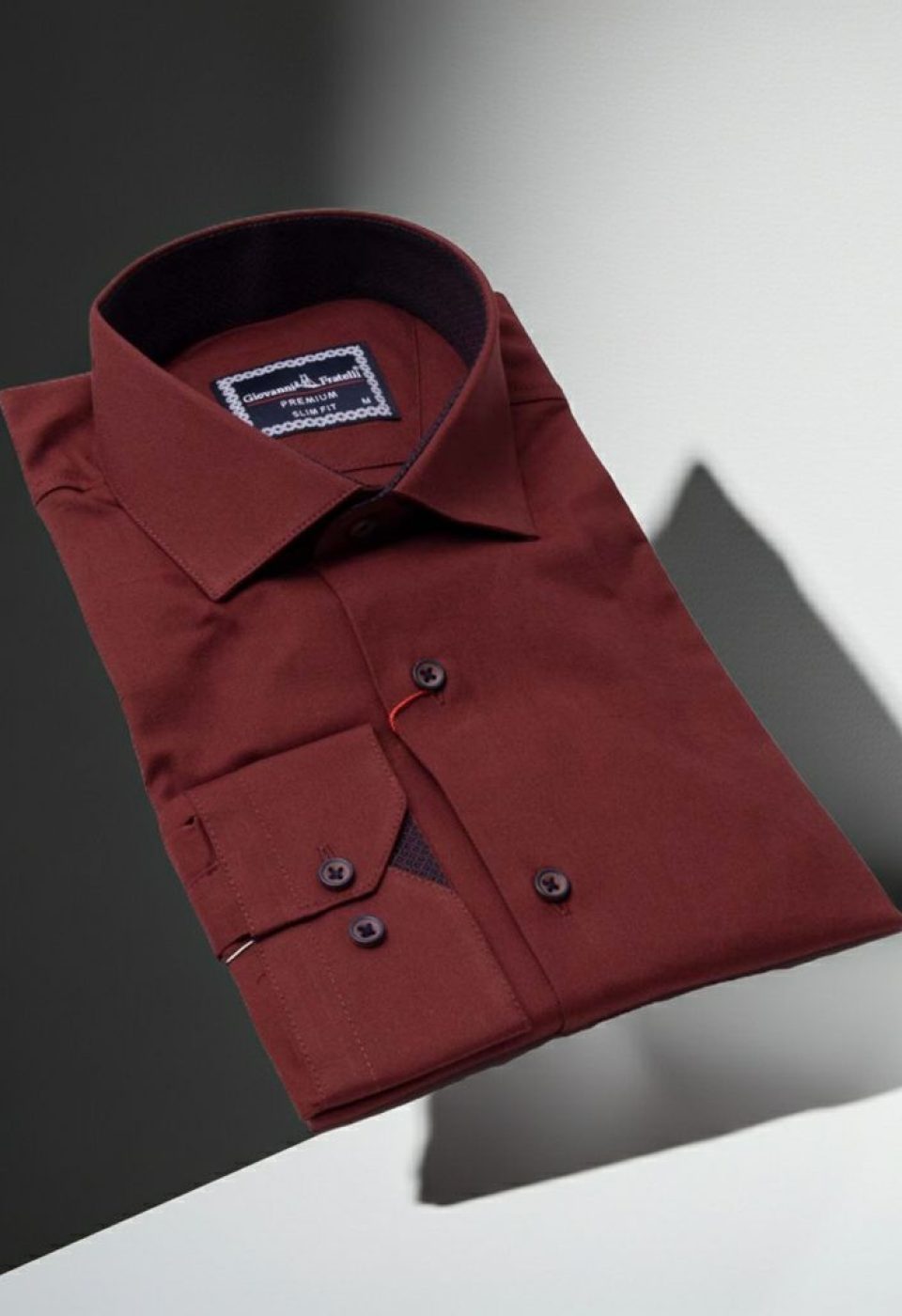 Slim Fit Uzun Kol Düz Renk Saten Erkek Gömlek 3GMK313024029