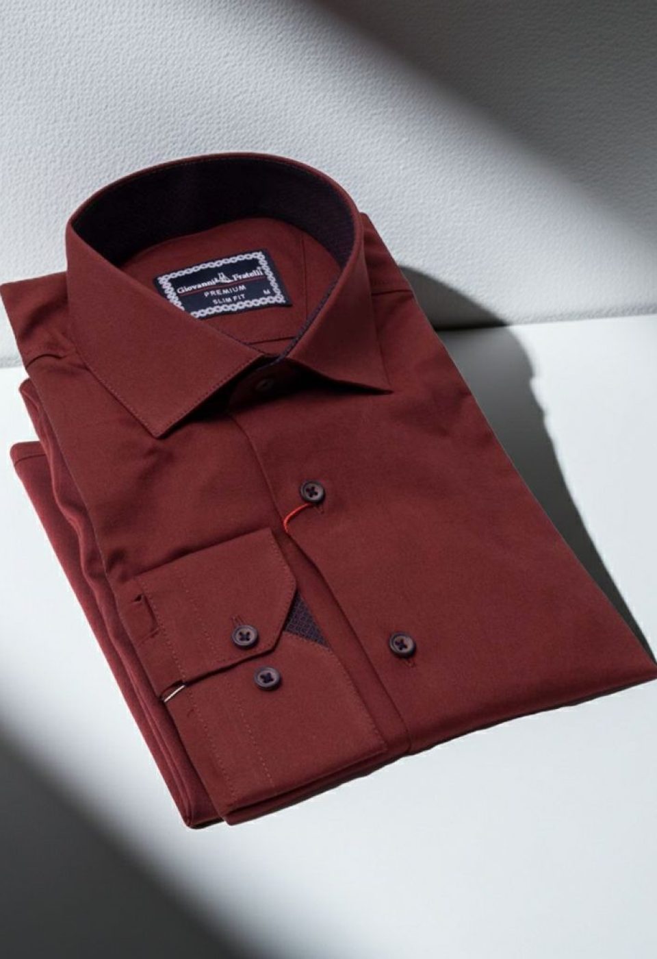 Slim Fit Uzun Kol Düz Renk Saten Erkek Gömlek 3GMK313024029