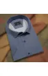 Büyük Beden Slim Fit Kısa Kol Desenli Saten Renk Erkek Gömlek 4GMK313065001