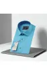 Slim Fit Kısa Kol Düz Renk Saten Erkek Gömlek 3GMK327070006