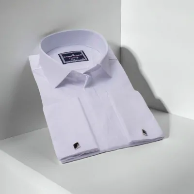 Slim Fit Kol Düğmeli Düz Renk Saten Erkek Gömlek 3GMK317020001 - Giovanni Fratelli
