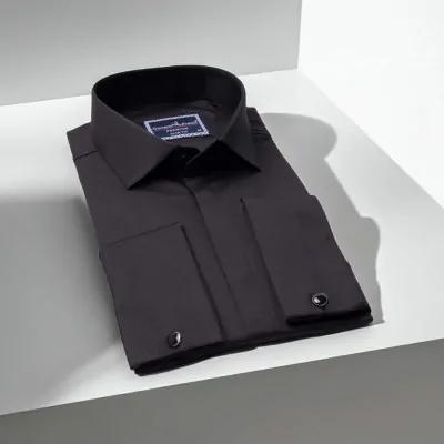 Slim Fit Kol Düğmeli Düz Renk Saten Erkek Gömlek 3GMK317020003 - Giovanni Fratelli