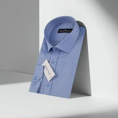 Slim Fit Uzun Kol Desenli Armürlü Jakar Erkek Gömlek 3GMK330372004