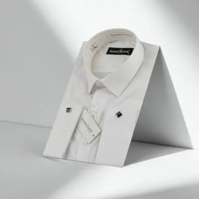 Slim Fit Kol Düğmeli Düz Renk Erkek Gömlek 3GMK330585BYZ