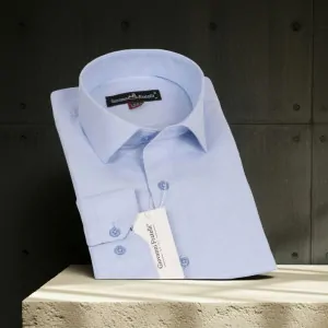 8 Drop Slim Fit Uzun Kol Düz Renk Erkek Gömlek 3GMK310764002
