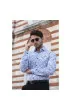Slim Fit Uzun Kol Desenli Erkek Gömlek 3GMK311140001