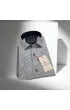 Slim Fit Kısa Kol Desenli Sıcak Baskı Erkek Gömlek 3GMK321154001