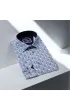 Slim Fit Uzun Kol Desenli Erkek Gömlek 3GMK321228003