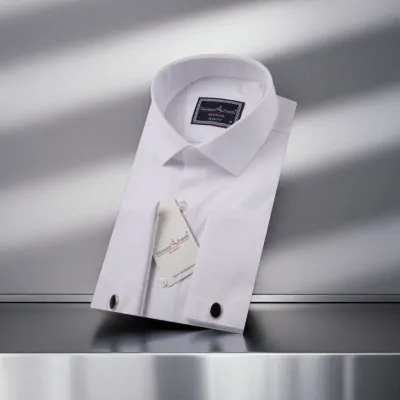 Slim Fit Kol Düğmeli Düz Renk Armürlü Jakar Erkek Gömlek 3GMK321319001 - Giovanni Fratelli