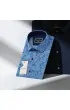 Slim Fit Kısa Kol Desenli Sıcak Baskı Erkek Gömlek 3GMK311716002