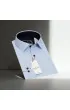 Slim Fit Uzun Kol Desenli Saten Erkek Gömlek 3GMK322150003